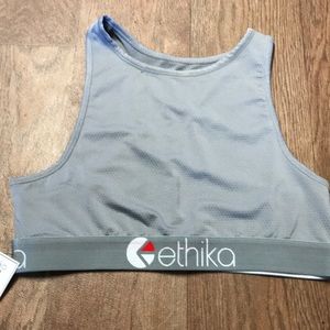 Ethika women’s high neck sports bra -Grey